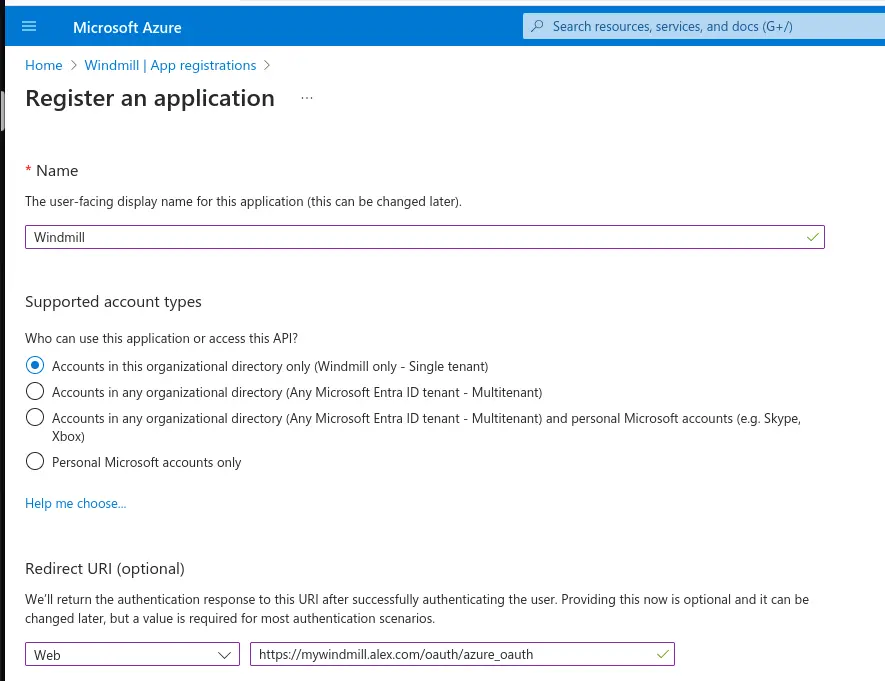Azure OAuth Setup