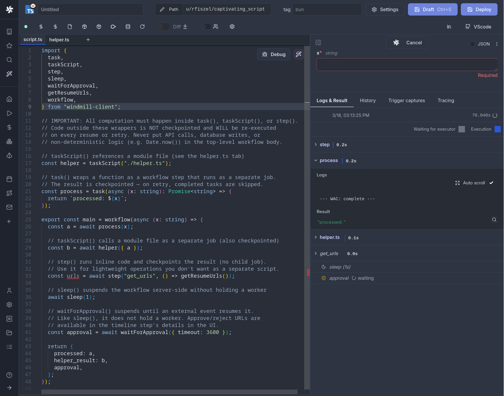 Workflows as code Workflows as code